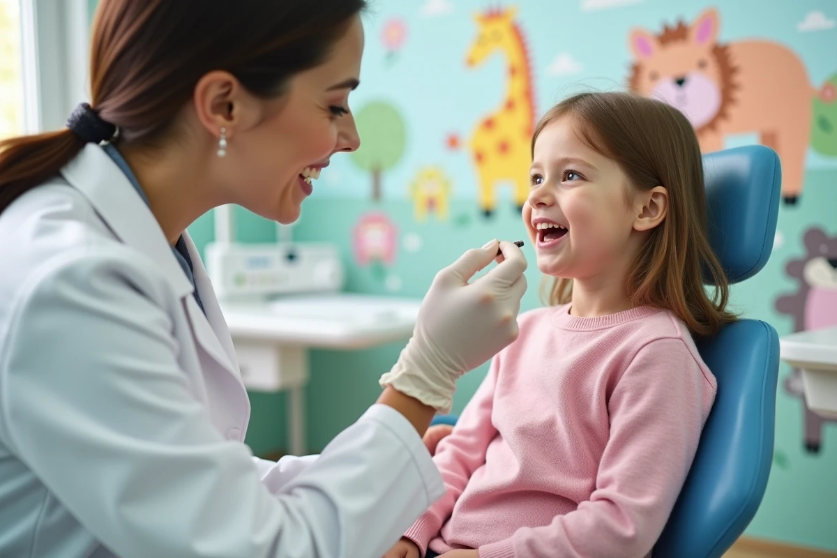 Dentiste examinant la bouche d