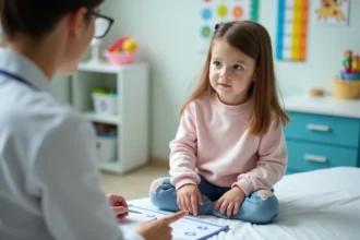 Fille de 4 ans en consultation chez le pédiatre