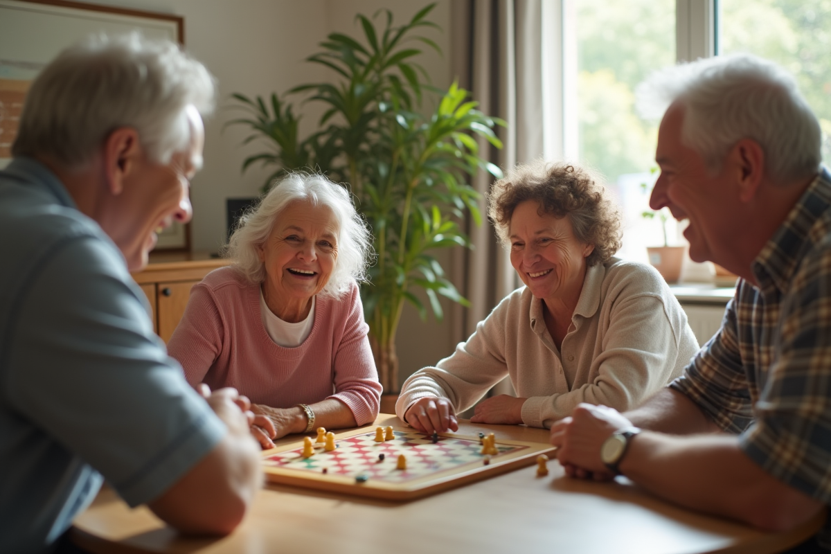 Famille multigenerational jouant à un jeu de société en famille