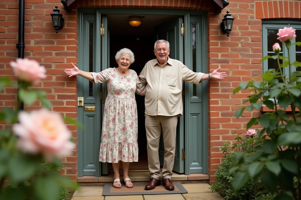 Grands-parents anglais accueillant leur famille à leur domicile pendant les vacances scolaires