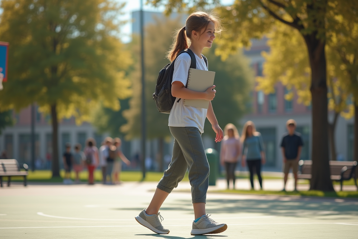 Fille adolescente jouant au basket en extérieur avec ses amis