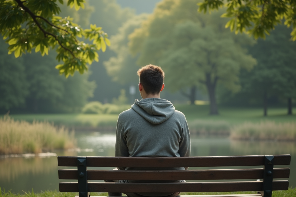 Jeune homme assis près d