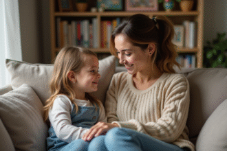 Mère et fille discutent chaleureusement sur un canapé