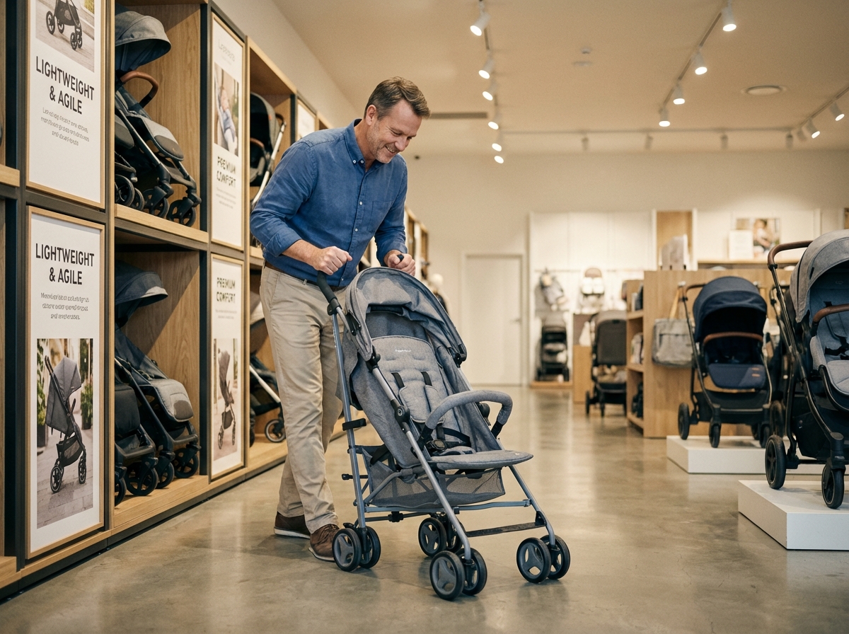 Père vérifie la maniabilité d