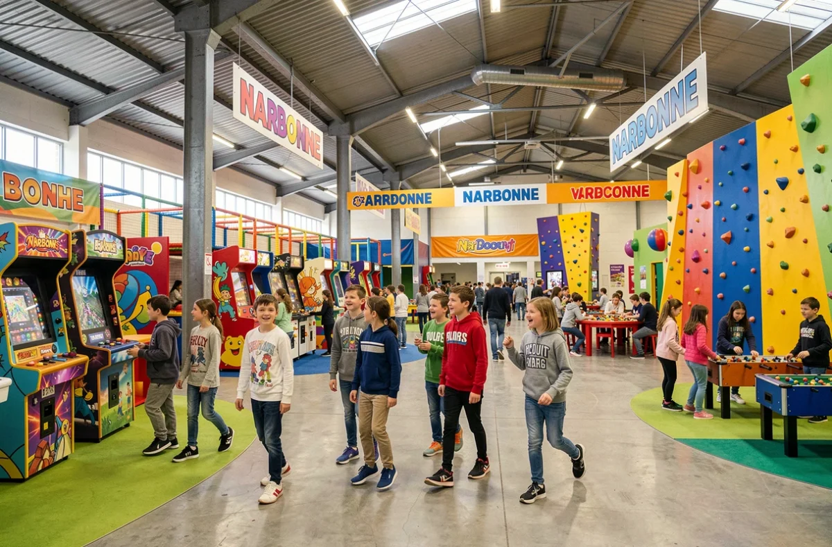 Enfants profitant des multiples activités de l'Urban Game Center à Narbonne dans l'Aude